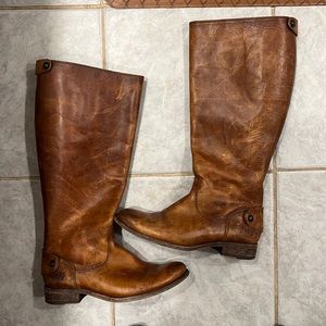 Frye Distressed Brown Riding Boots